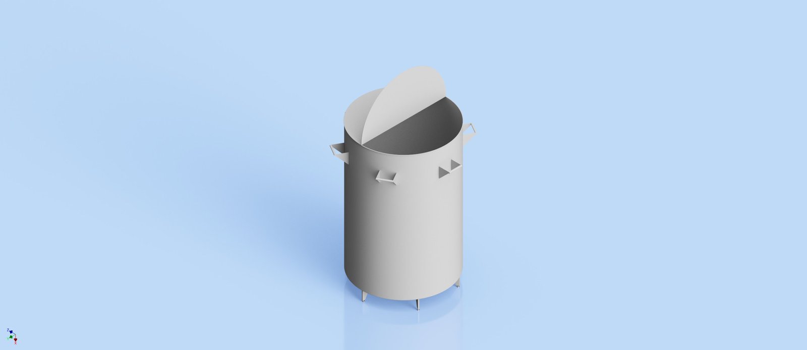 Stainless Steel Tank Flat Bottom, Hinged Top - 5000L