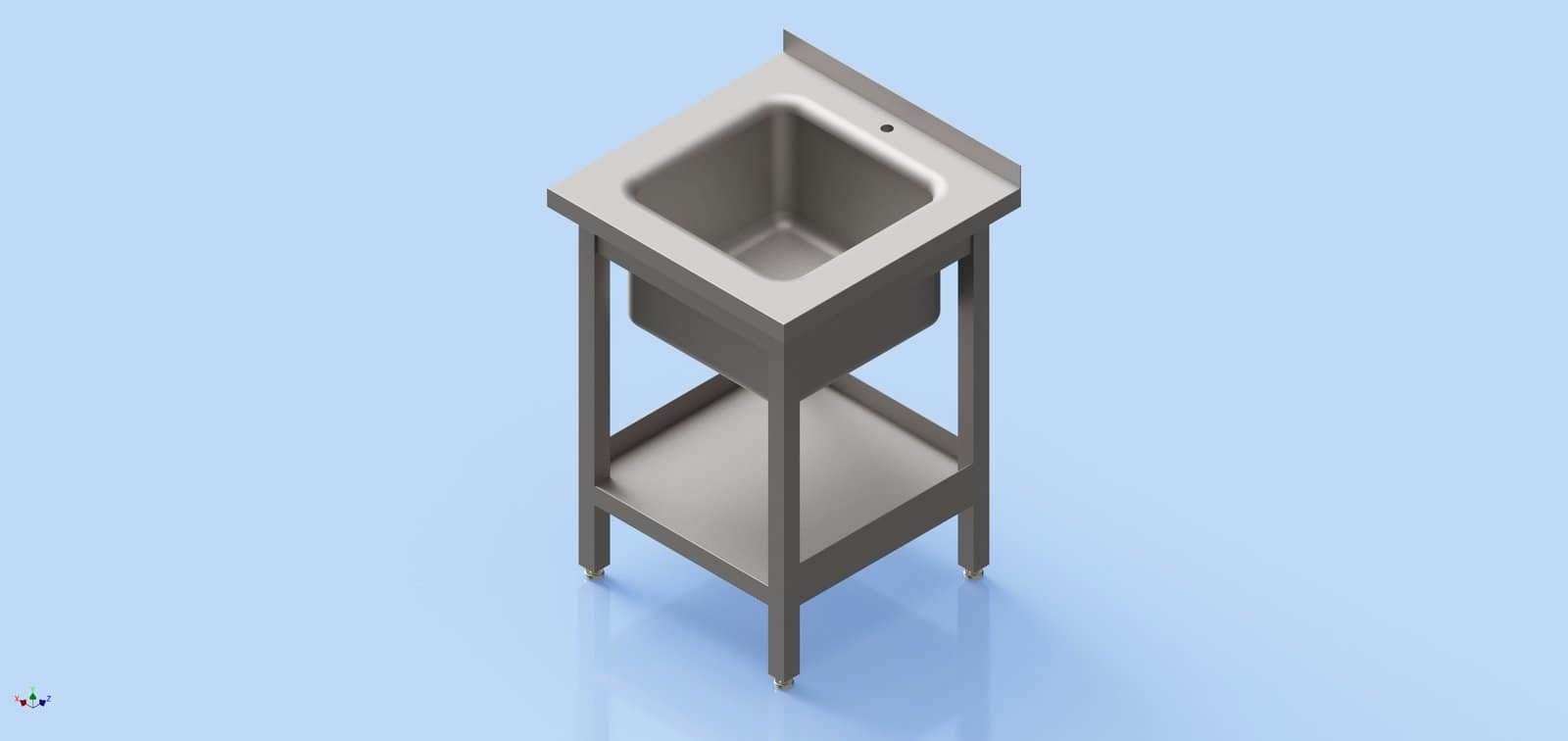 HoReCa Table - One Shelf with Sink 850 x 600 x 600