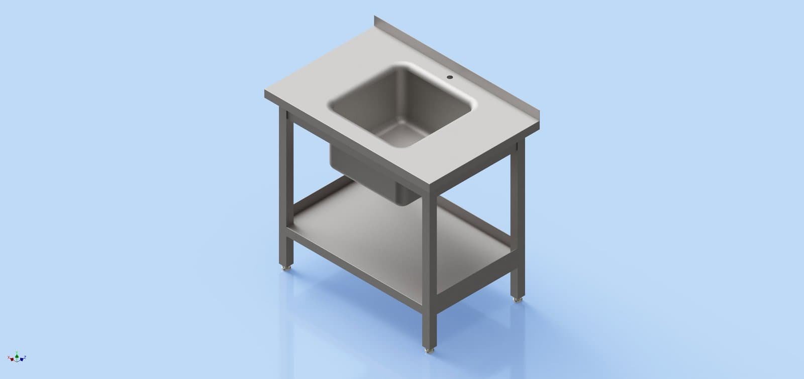HoReCa Table - One Shelf with Sink 850 x 900 x 600