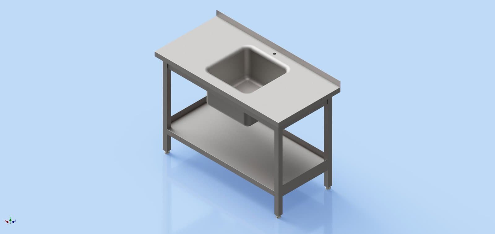 HoReCa Table - One Shelf with Sink 850 x 1200 x 600