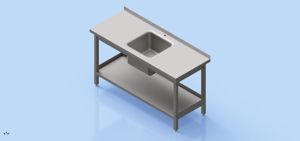 HoReCa Table - One Shelf with Sink 850 x 1500 x 600