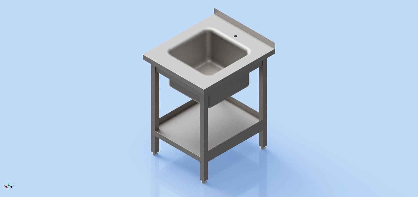 HoReCa Table - One Shelf with Sink 850 x 600 x 700