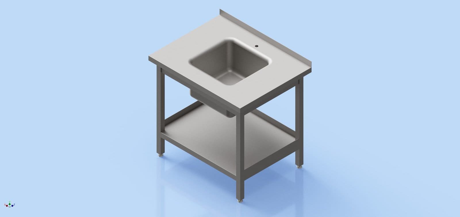 HoReCa Table - One Shelf with Sink 850 x 900 x 700