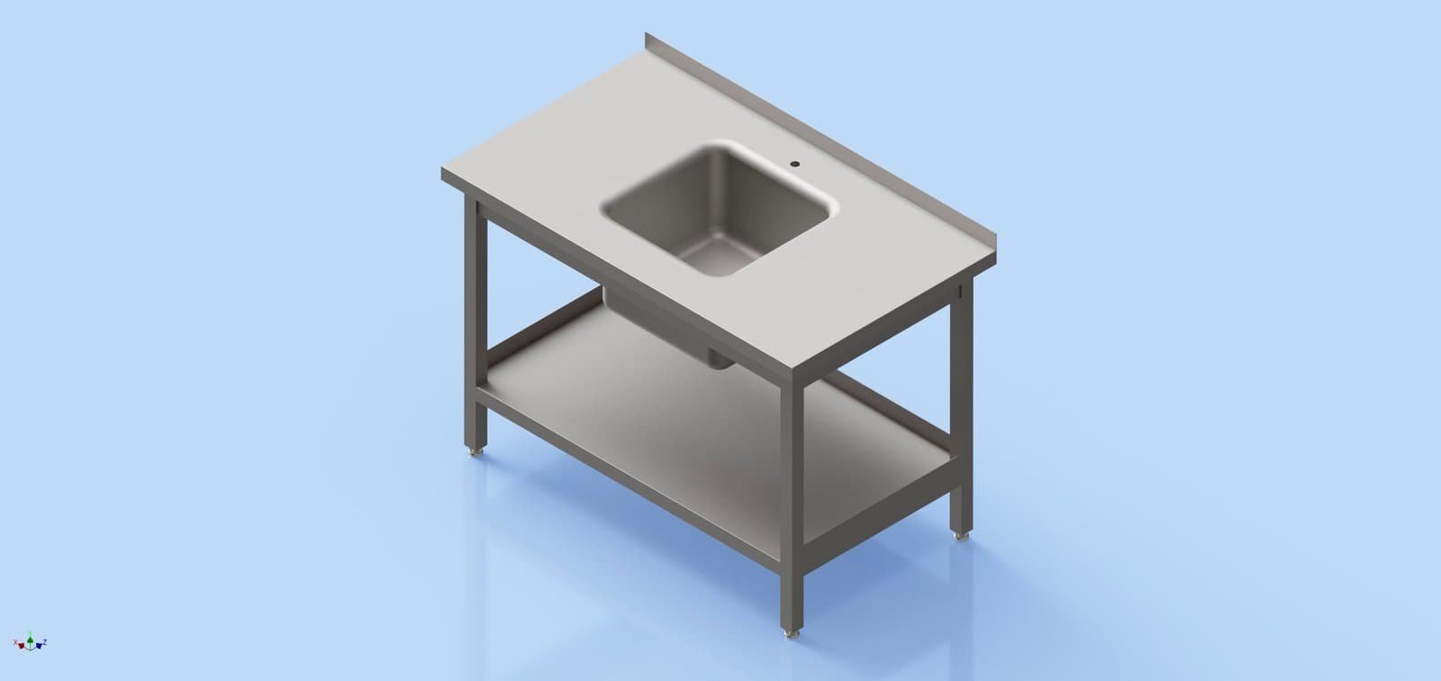 HoReCa Table - One Shelf with Sink 850 x 1200 x 700