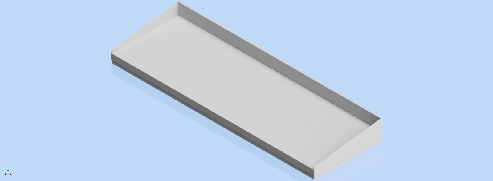 Countertop with High Edges- 50 x 1800 x 600